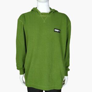 PUMA Hoodie Pullover Men XL Green Sweatshirt Long Sleeve Textured